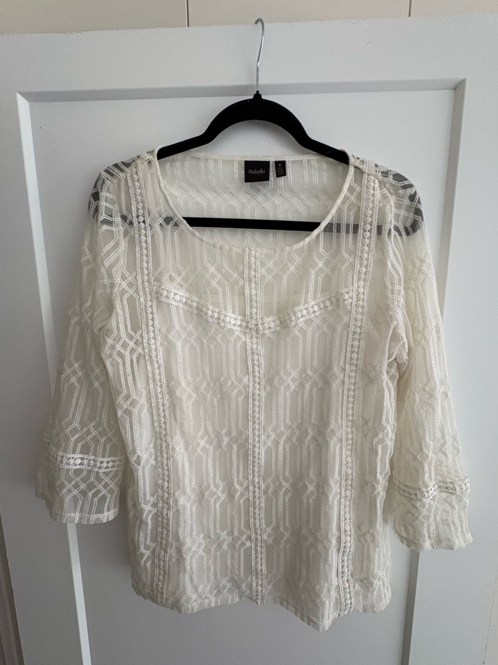 Stretch lace top with built in camisole Rafaella size M